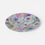 Abstracte schilderverf voor waterverf met bul papieren bordje (Gekanteld)