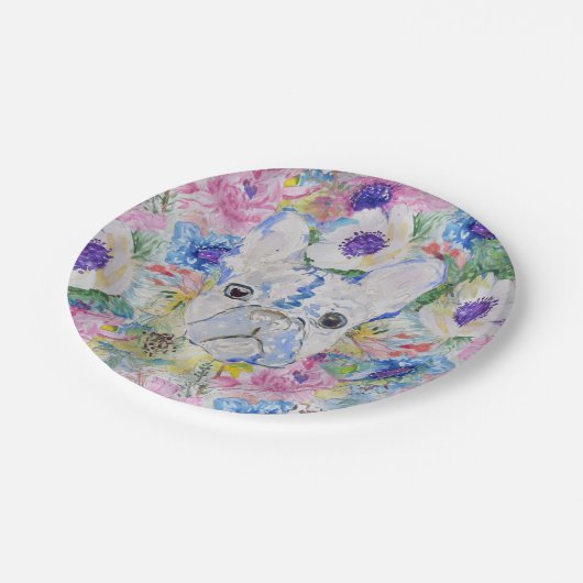 Abstracte schilderverf voor waterverf met bul papieren bordje (Gekanteld)