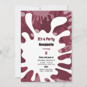 Abstracte schildervlek Rode Kunst op feestdag Kaart (Voorkant)