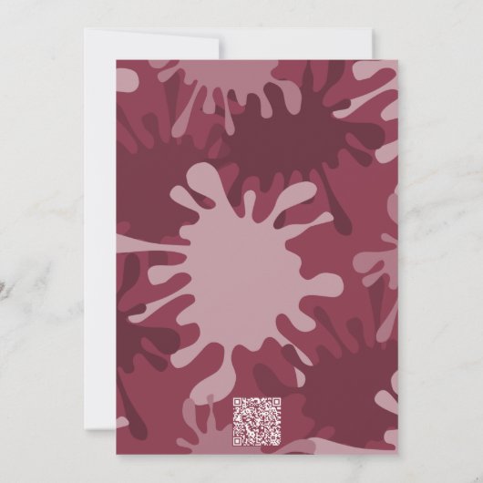 Abstracte schildervlek Rode Kunst op feestdag Kaart (Achterkant)