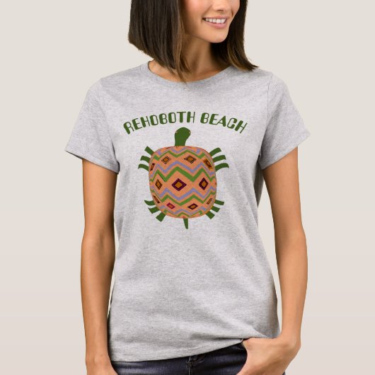 Abstracte Schildpad, bewerk strandnaam, T-shirt (Voorkant)