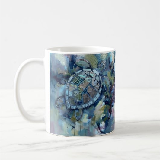 Abstracte Schildpad Koffiemok (Links)