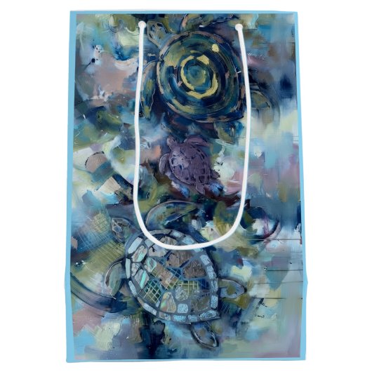 Abstracte Schildpad Medium Cadeauzakje (Achterkant)