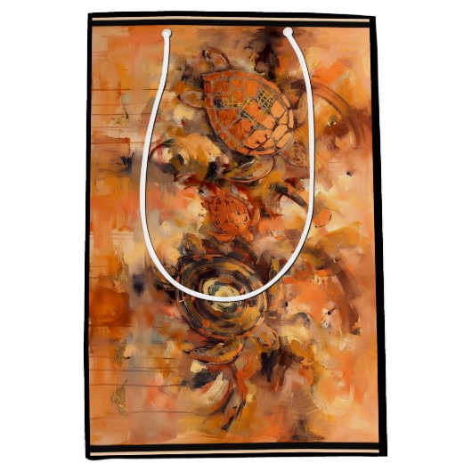 Abstracte Schildpad Medium Cadeauzakje (Voorkant)