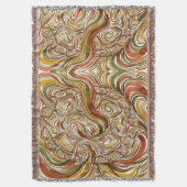 Abstracte Schildpad Schelp Aardekleurige Inkt Deke Deken (Voorkant Verticaal)