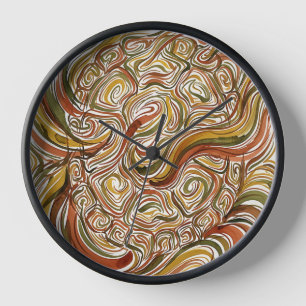 Abstracte Schildpad Schelp Aardetinten Kunst Klokk