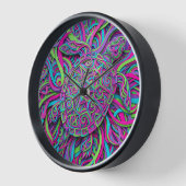 Abstracte Schildpad Schelp Neon Wandklokken (Hoek)