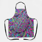 Abstracte Schildpad Schil Neon Schort (Voorkant)