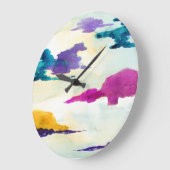 Abstracte Schildpadklok met Schotse Waterverf Grote Klok (Hoek)