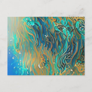 Abstracte schilting van halfzware oliën briefkaart