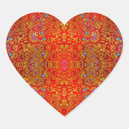 Abstracte schitterende monsters hart sticker