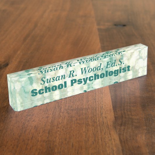 Abstracte schoolpsycholoog Aangepaste naamplaat Naambordje (Zijkant)