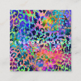 Abstracte schoonheidslijst van dierlijke afdrukken vierkante visitekaartje