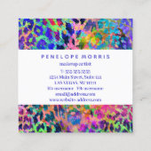 Abstracte schoonheidslijst van dierlijke afdrukken vierkante visitekaartje (Achterkant)