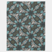 Abstracte Sci-fi Turquoise Star Windmill Fleece Deken (Voorkant)