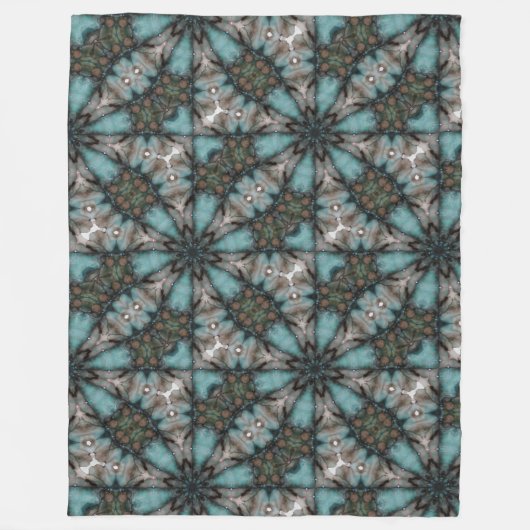 Abstracte Sci-fi Turquoise Star Windmill Fleece Deken (Voorkant)