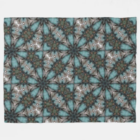 Abstracte Sci-fi Turquoise Star Windmill Fleece Deken (Voorkant (Horizontaal))