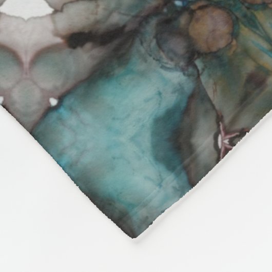 Abstracte Sci-fi Turquoise Star Windmill Fleece Deken (Hoek)