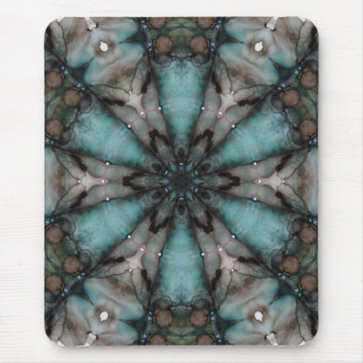 Abstracte Sci-fi Turquoise Star Windmill Muismat (Voorkant)