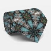 Abstracte Sci-fi Turquoise Star Windmill Stropdas (Opgerold)