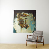 Abstracte SciFi Cat Raven Occult Dark Witchy AI Ar Wandkleed (In situ)