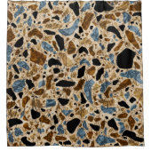 Abstracte Scratch Terrazzo Mosaic Earth-kleuren Douchegordijn (Voorkant)