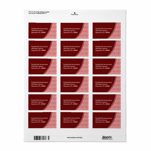 Abstracte scriptadreslabel etiket (Full Sheet)