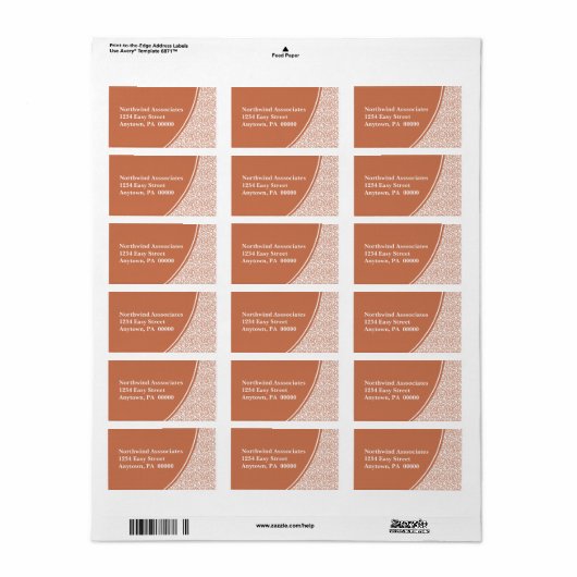Abstracte scriptadreslabel etiket (Full Sheet)