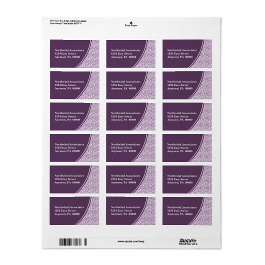 Abstracte scriptadreslabel etiket (Full Sheet)