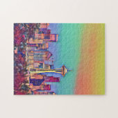 Abstracte Seattle Skyline Legpuzzel (Horizontaal)