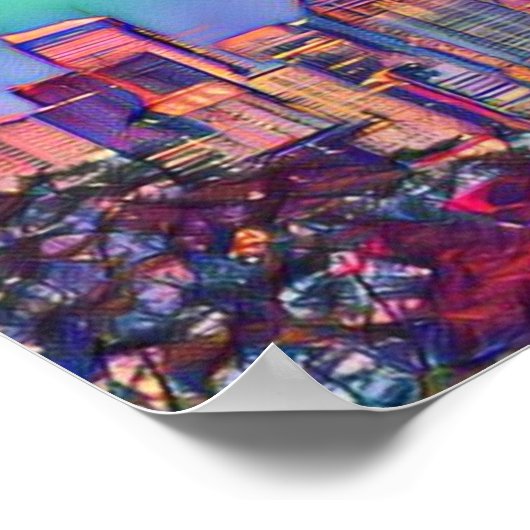 Abstracte Seattle Skyline Poster (Hoek)