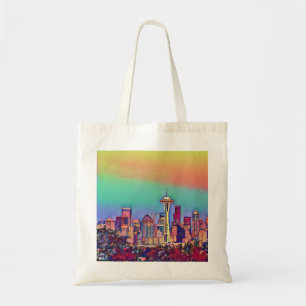 Abstracte Seattle Skyline Tote Bag