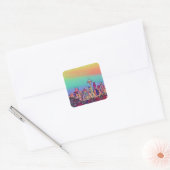 Abstracte Seattle Skyline Vierkante Sticker (Envelop)