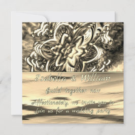 Abstracte sepia-bloem, glanzende tonen tot donkere kaart