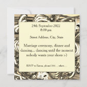 Abstracte sepia-bloem, glanzende tonen tot donkere kaart (Achterkant)