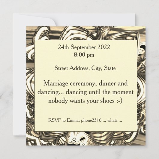 Abstracte sepia-bloem, glanzende tonen tot donkere kaart (Achterkant)