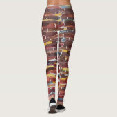Abstracte Sepia Leggings (Achterkant)