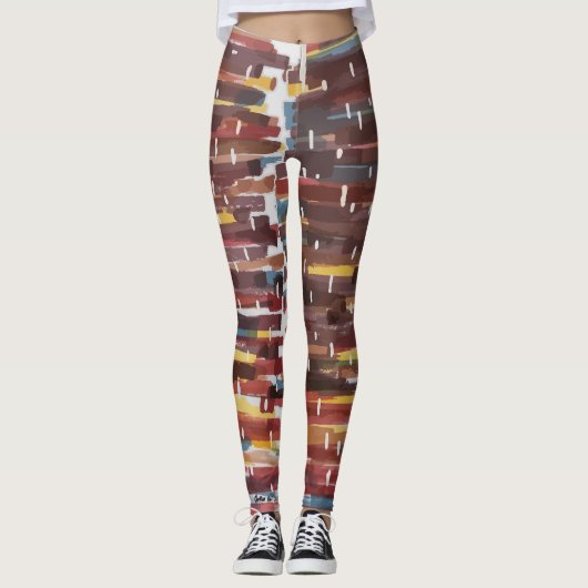 Abstracte Sepia Leggings (Voorkant)