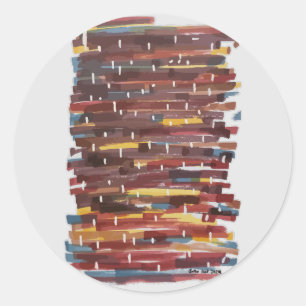 Abstracte Sepia Ronde Sticker