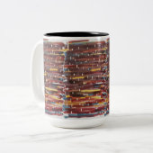 Abstracte Sepia Tweekleurige Koffiemok (Voorkant links)