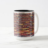 Abstracte Sepia Tweekleurige Koffiemok (Voorkant rechts)