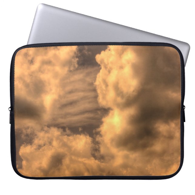 Abstracte sepia wolkenbasis abstract, kunst, arti laptop sleeve (Voorkant)