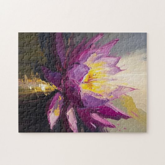 Abstracte Serene Lotus Fine Art Legpuzzel (Horizontaal)