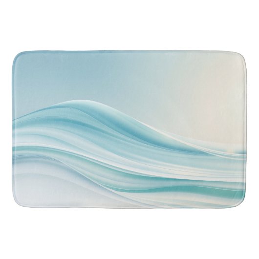 Abstracte serene oceaangolven met gladde blues badmat (Voorkant)