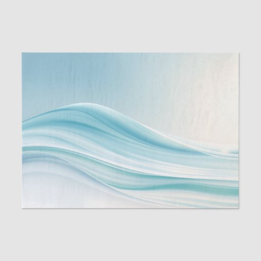 Abstracte serene oceaangolven met gladde blues tissuepapier (Voorkant)