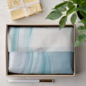 Abstracte serene oceaangolven met gladde blues tissuepapier (Geschenk)
