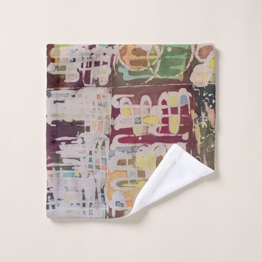 Abstracte set handdoeken van batik Boho Bath (Wasdoekje)