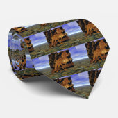 Abstracte set IJslandse paarden in steen Stropdas (Opgerold)