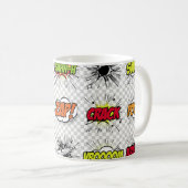 abstracte set kunstobjecten van de pop op een spec koffiemok (Voorkant rechts)