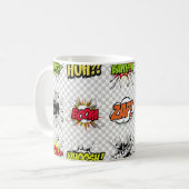 abstracte set kunstobjecten van de pop op een spec koffiemok (Voorkant links)